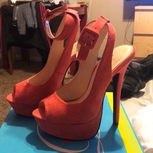 Pink/coral heels